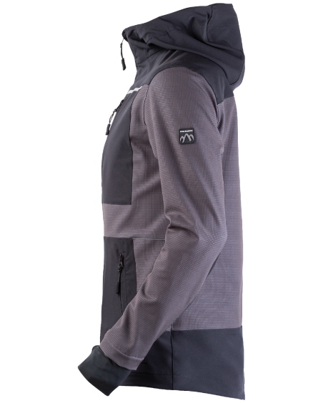 303V STRETCH Hooded Work Jacket (grey-black) - Side