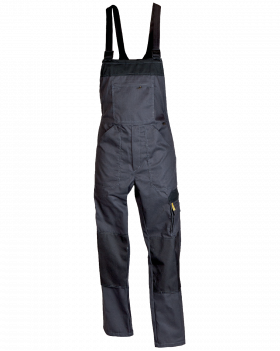 Ogrodniczki robocze WORK grafitowo-czarne - przód spodni