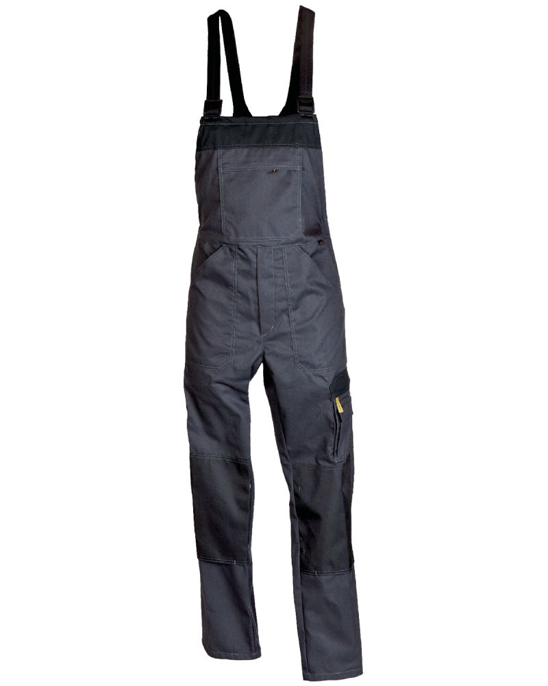 Ogrodniczki robocze WORK grafitowo-czarne - przód spodni