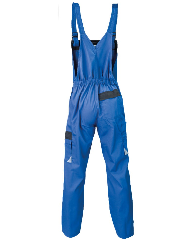 Ogrodniczki robocze WORK niebiesko-czarne - tył spodni