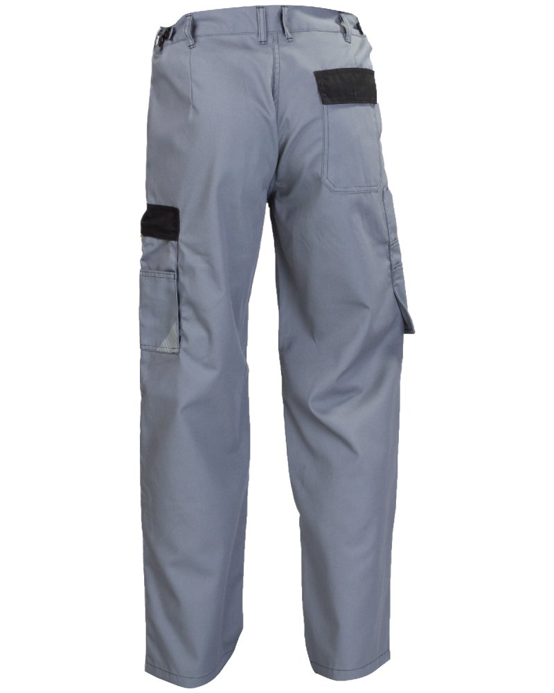 Spodnie robocze WORK, szaro-czarne - tył spodni