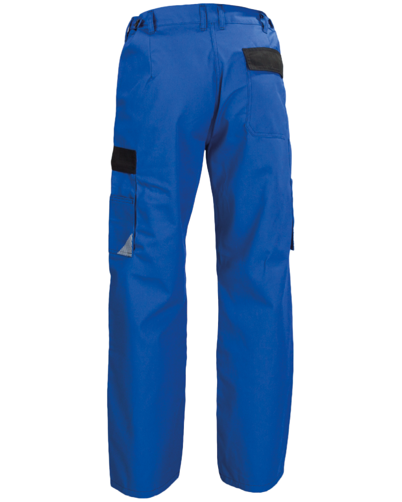 Spodnie robocze WORK, niebiesko-czarne - tył spodni