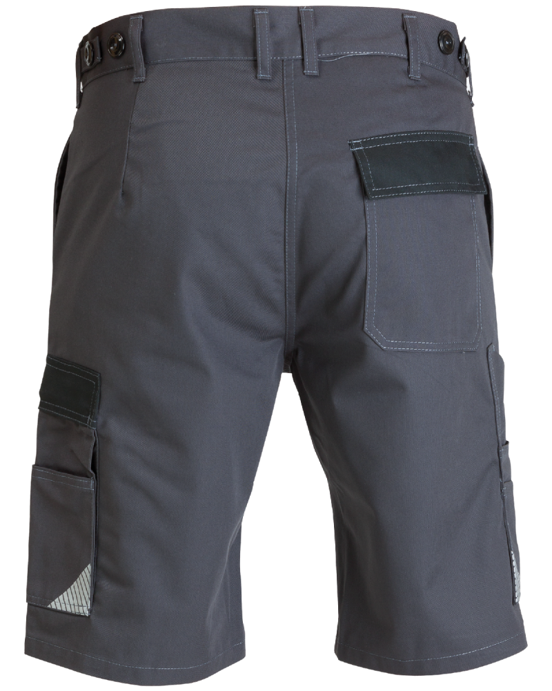 Krótkie spodenki robocze WORK, grafitowo-czarne - tył spodni
