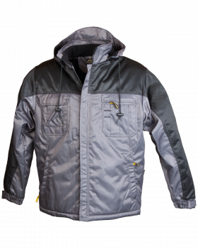 Kurtka ocieplana Work, szaro-czarna - przód kurtki