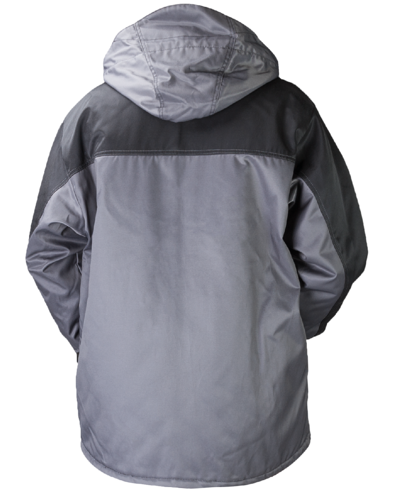 Kurtka ocieplana Work, szaro-czarna - tył kurtki