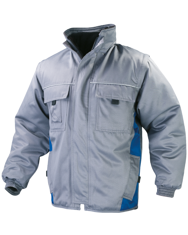 Kurtka zimowa Basto – 4w1, szaro-niebieska - przód kurtki