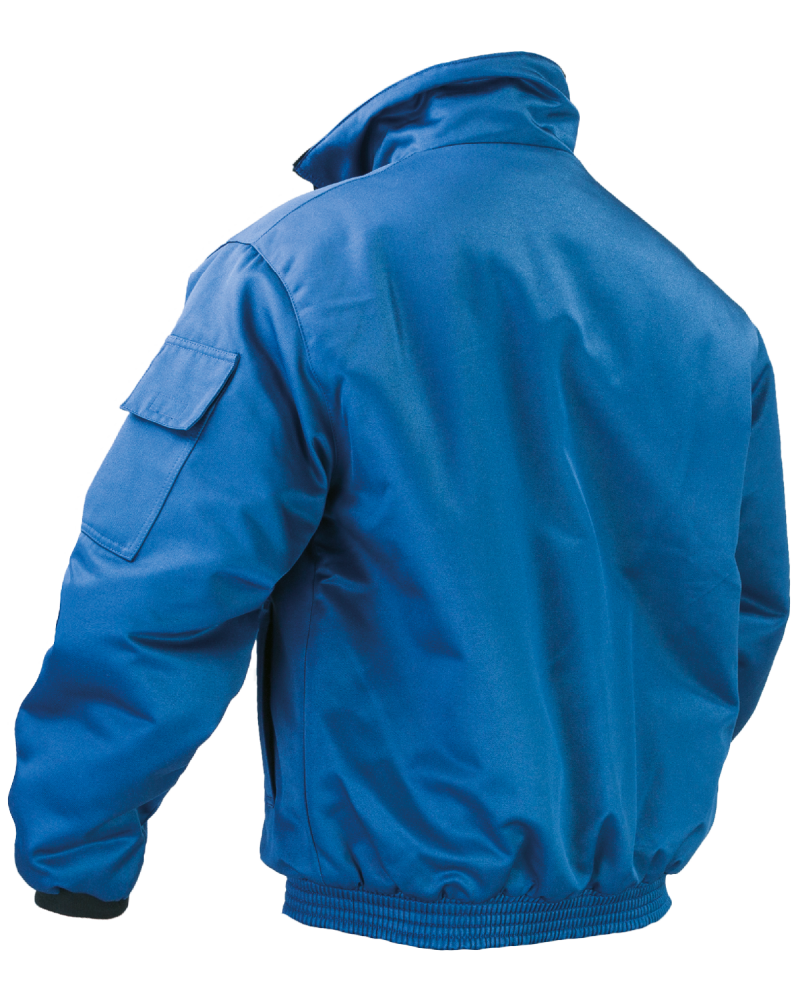 Kurtka zimowa, robocza, ciepłochronna Pilotka, niebieska - tył kurtki