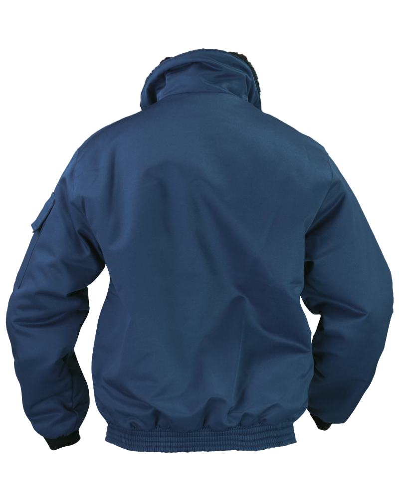 Kurtka pilotka zimowa, robocza, granatowa - tył kurtki