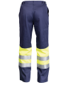 Spodnie Hi-Vis multiochronne,  ostrzegawcze 5900, Granatowy/Hi-Vis Żółty - tył spodni