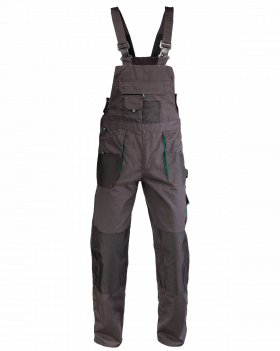 Ogrodniczki Kneiter z wielofunkcyjnymi kieszeniami (Grafit/Zielony)