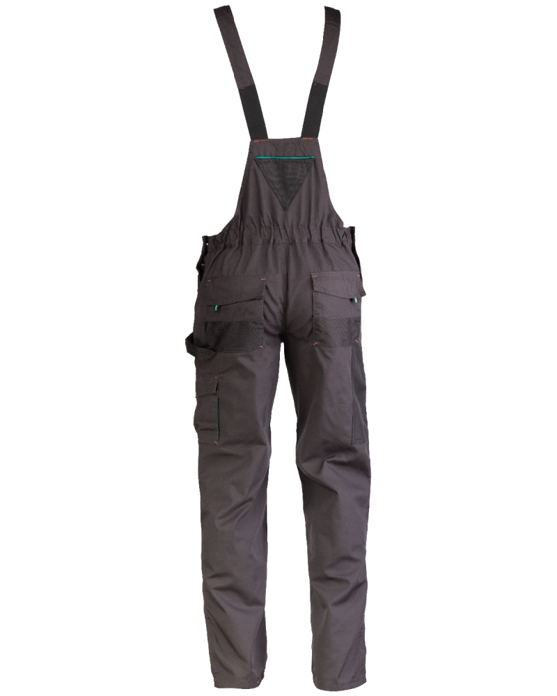 Ogrodniczki Kneiter z wielofunkcyjnymi kieszeniami (Grafit/Zielony)