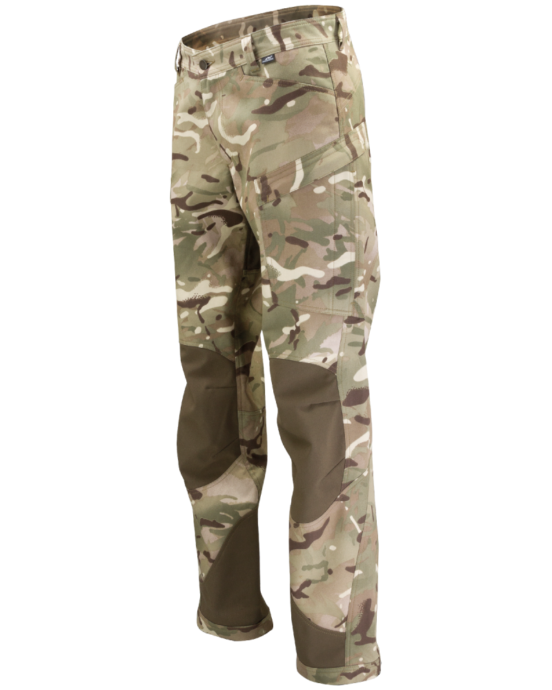 Spodnie Camo Green, szybkoschące, moro - lewy bok z przodu spodni