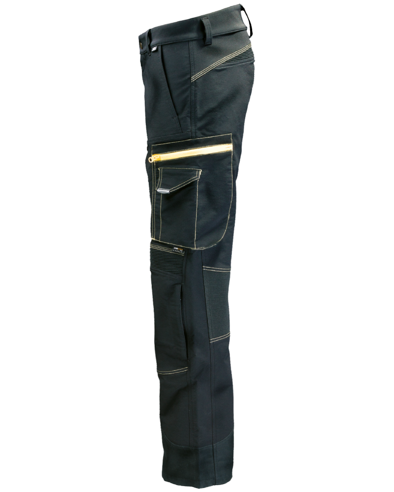 Spodnie Pure Black, wodoodporne, czarne - lewy bok spodni