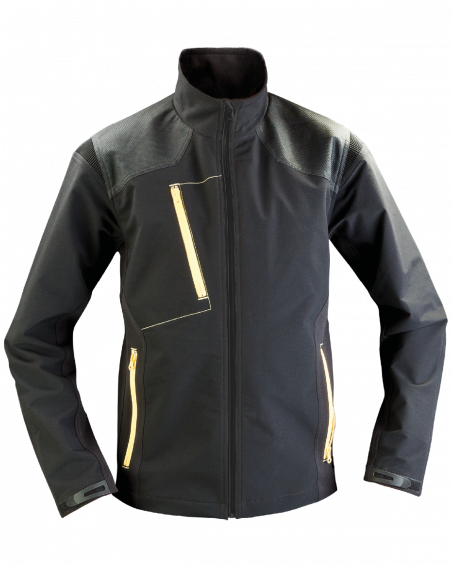 Bluza Pure Black/Yellow wodoodporna, czarno-żółta - przód bluzy