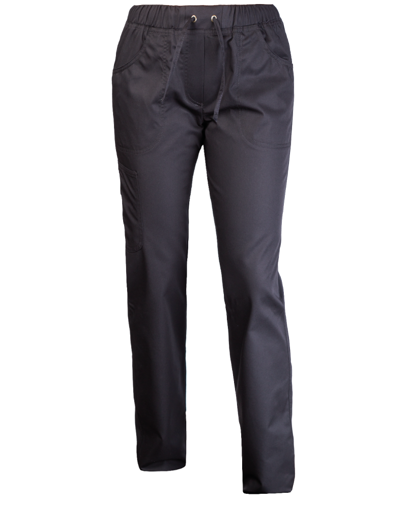 Spodnie damskie biodrówki na gumce, czarne - przód