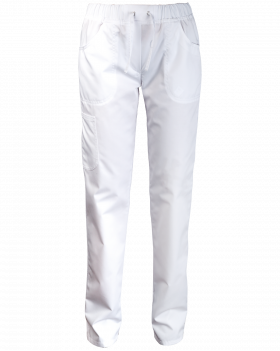 Spodnie damskie, białe biodrówki na gumce - przód