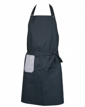 Fartuch przedni z kieszenią pepita, czarny