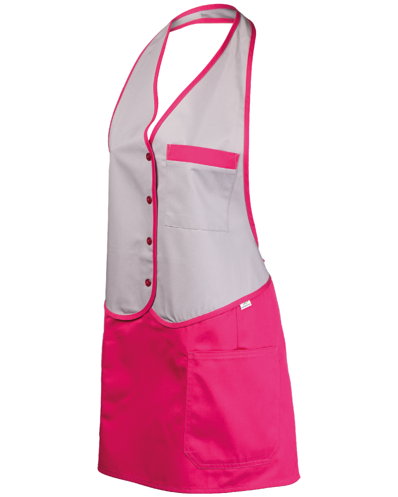 Fartuszek włoski 4255, różowo-szary - lewy bok