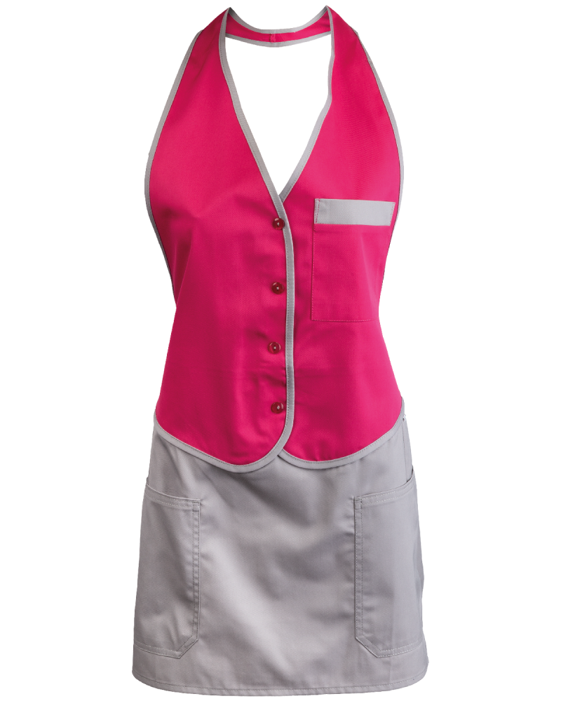 Fartuszek włoski 4255, szaro-różowy