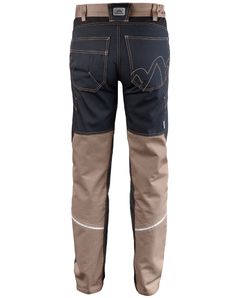 Spodnie damskie 5504/V-WORK, warsztatowe, czarno-brązowe - tył spodni