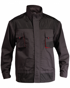 Bluza z odpinanymi rękawami 3906 (Grafitowy, Czerwony) - KT