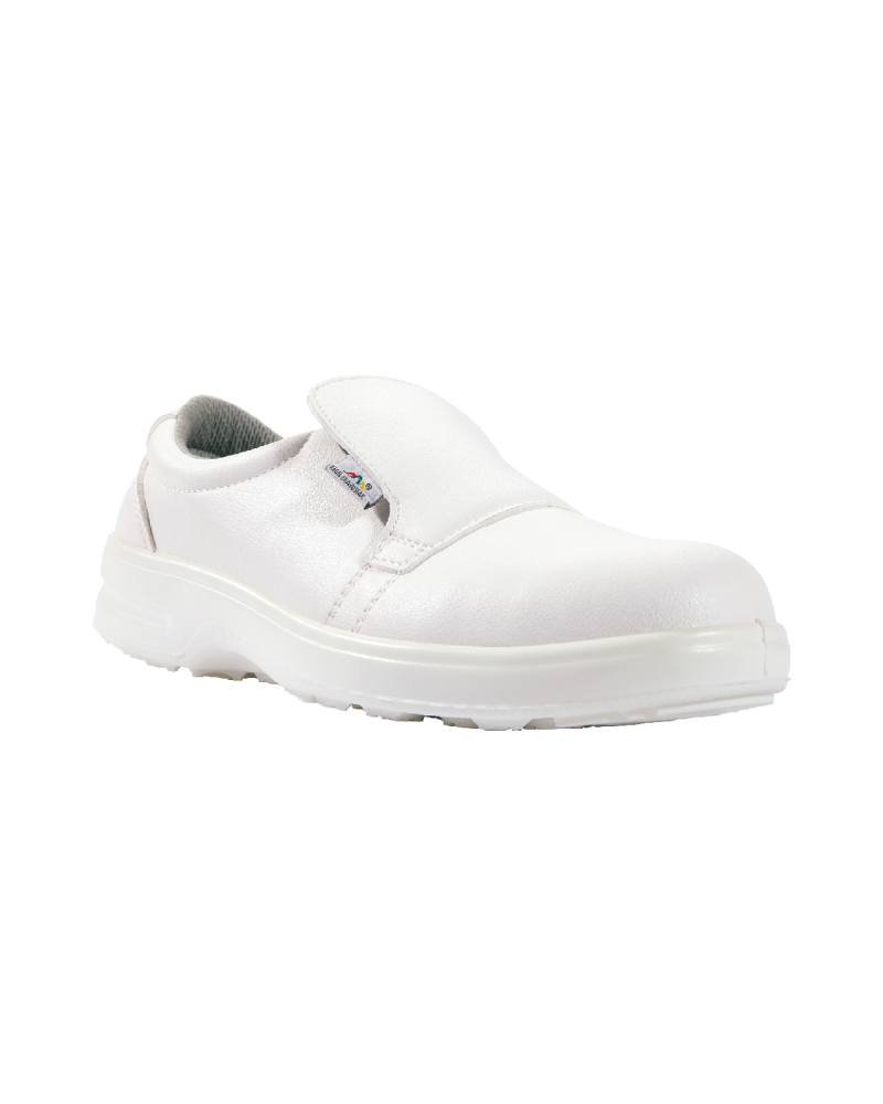 Półbuty ochronne Haccp Boston, białe — prawy bok buta