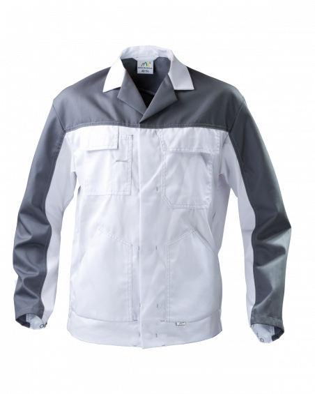 Bluza robocza Work, biało-szara - przód bluzy 2