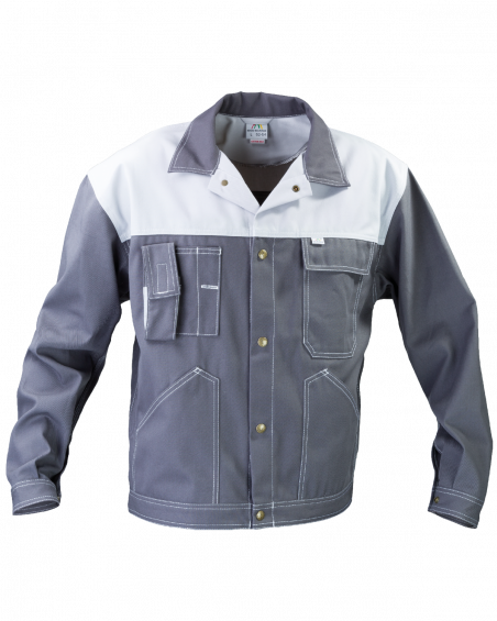Bluza robocza PROFI, szaro-biała - przód bluzy