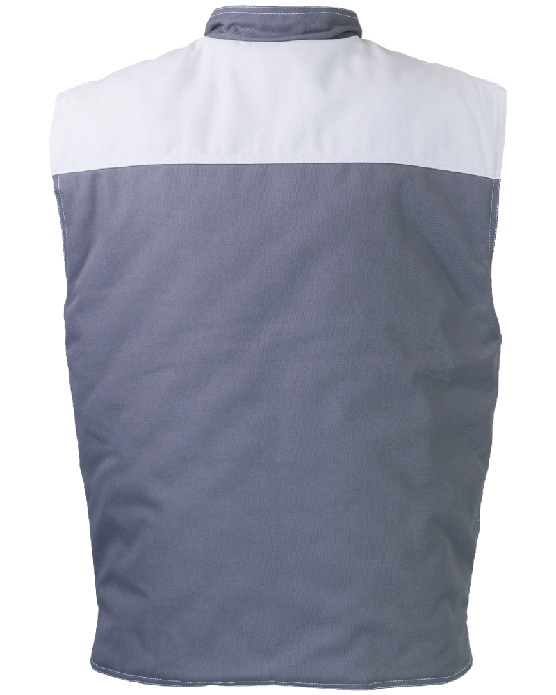 Kamizelka ocieplana PROFI, szaro-biała - tył kamizelki