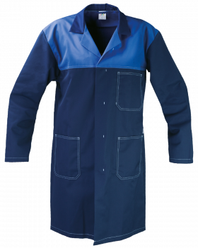 Fartuch roboczy PROFI, granatowo-niebieski - przód fartucha