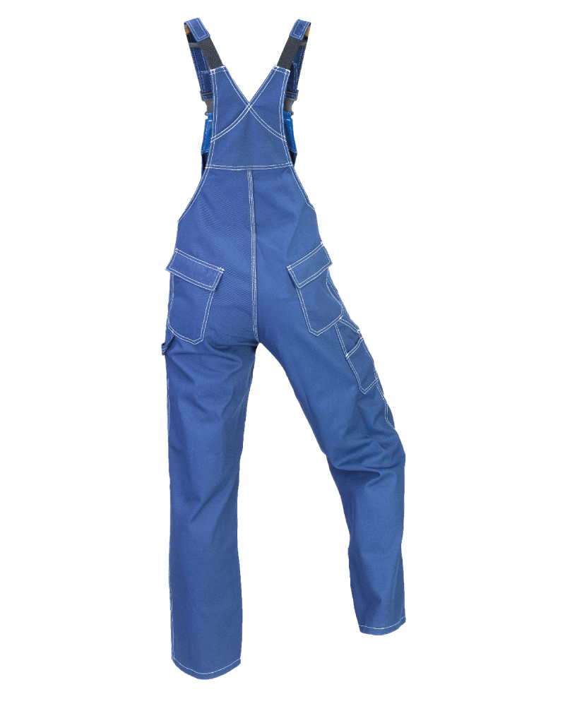 Ogrodniczki PROFI, granatowo-niebieskie - tył spodni