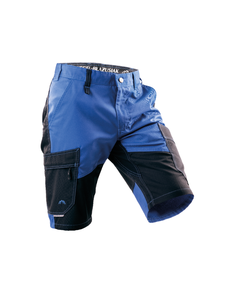 Krótkie spodenki z odblaskami czarno-niebieskie — prawy bok spodenek