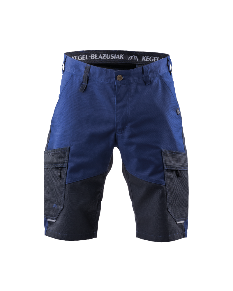 Krótkie spodenki z odblaskami, granatowo-czarne — przód spodni