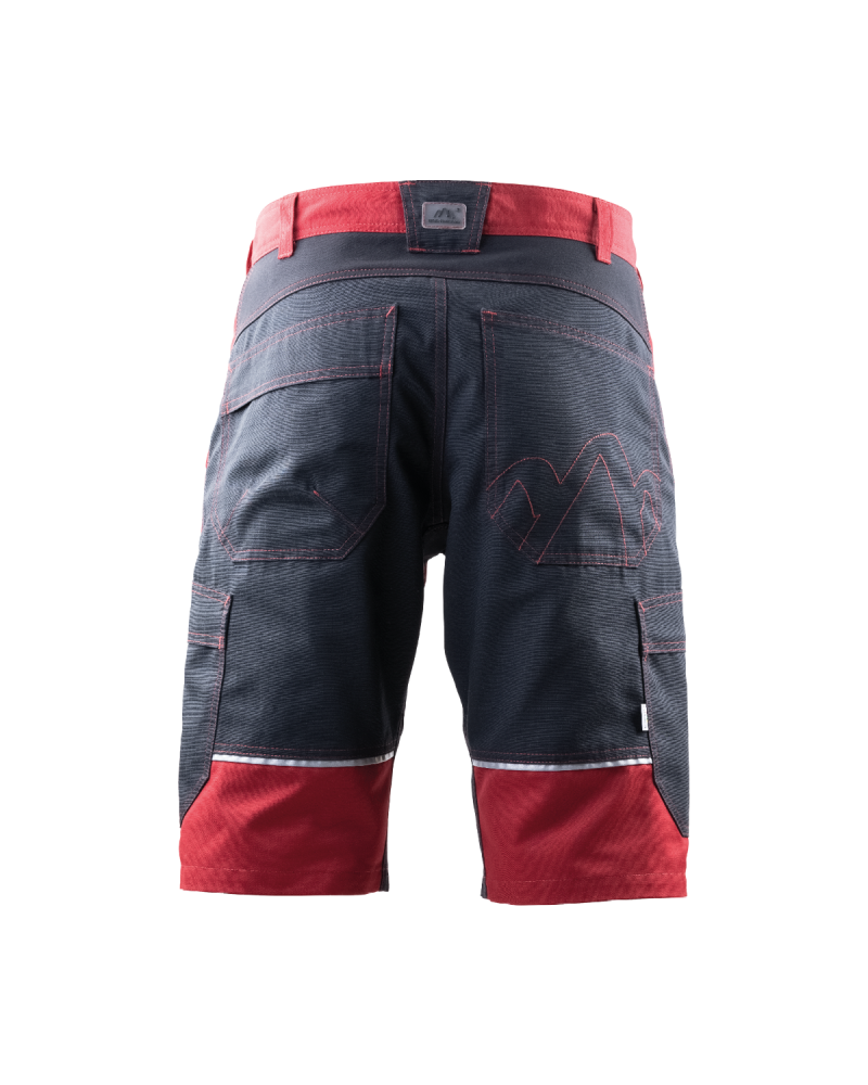 Krótkie spodenki 5506, czarno-bordowe — tył spodni