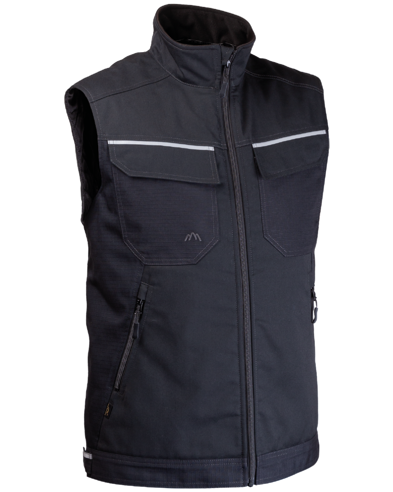 Kamizelka ocieplana 2506 z odblaskami V-WORK (Czarny)