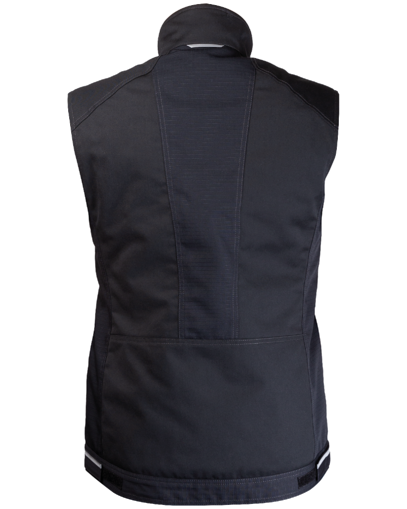Kamizelka ocieplana 2506 z odblaskami V-WORK (Czarny) - tył