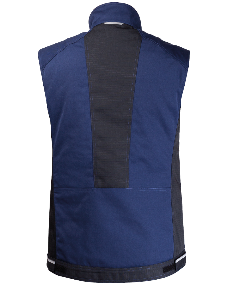 Kamizelka ocieplana 2506 z odblaskami V-WORK (Granat/Czerń) - tył