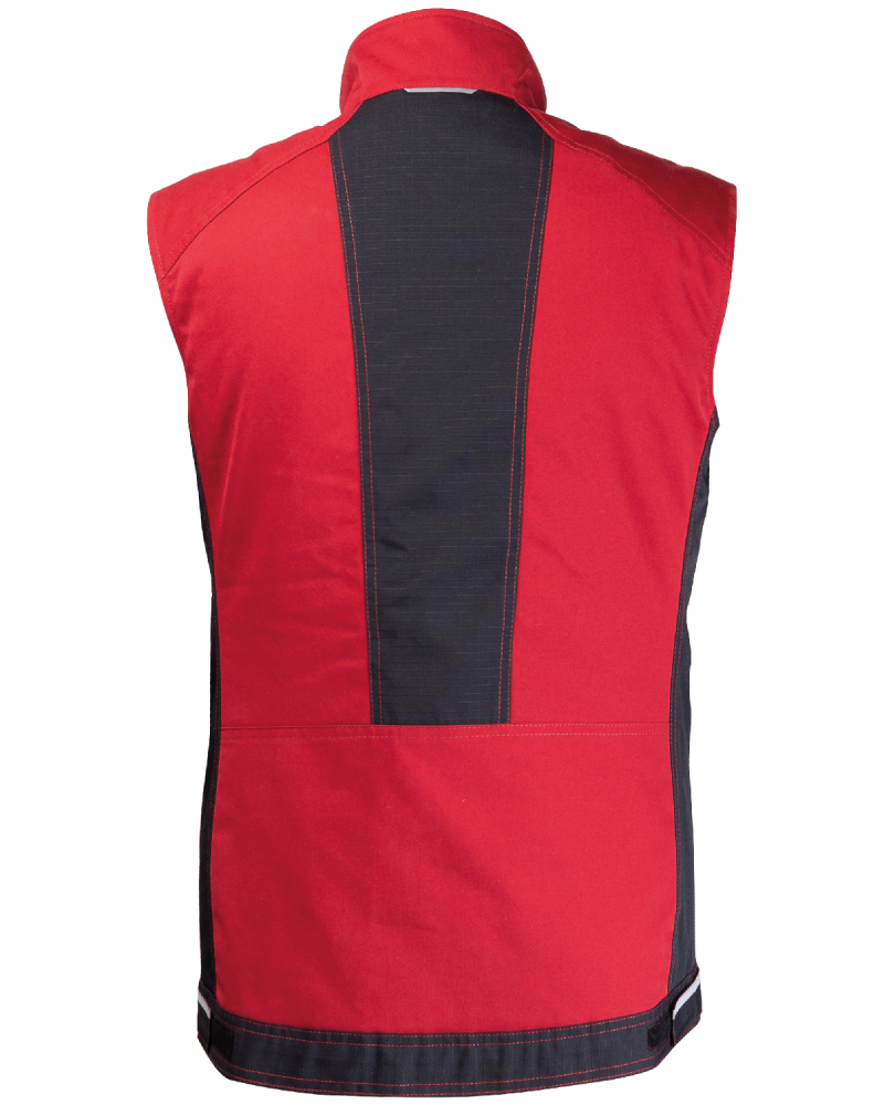 Kamizelka ocieplana 2506 z odblaskami V-WORK (Bordowy/Czarny) - tył